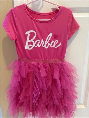 Barbie Bright Pink Tiered Tulle Dress